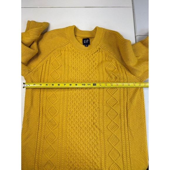 GAP Yellow Cable Knit Sweater Womenswear Pullover Long Sleeve‎ Casual Wear M - Picture 5 of 8